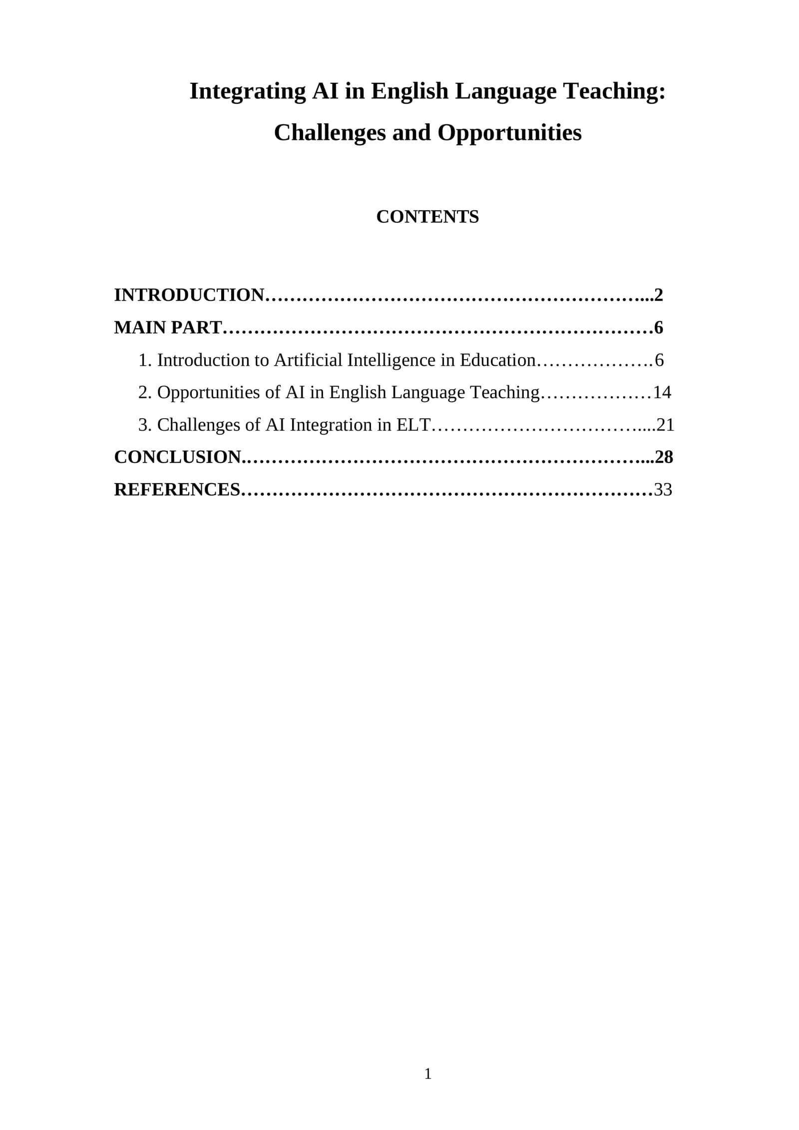 Integrating AI in English Language Teaching: Challenges and Opportunities 1