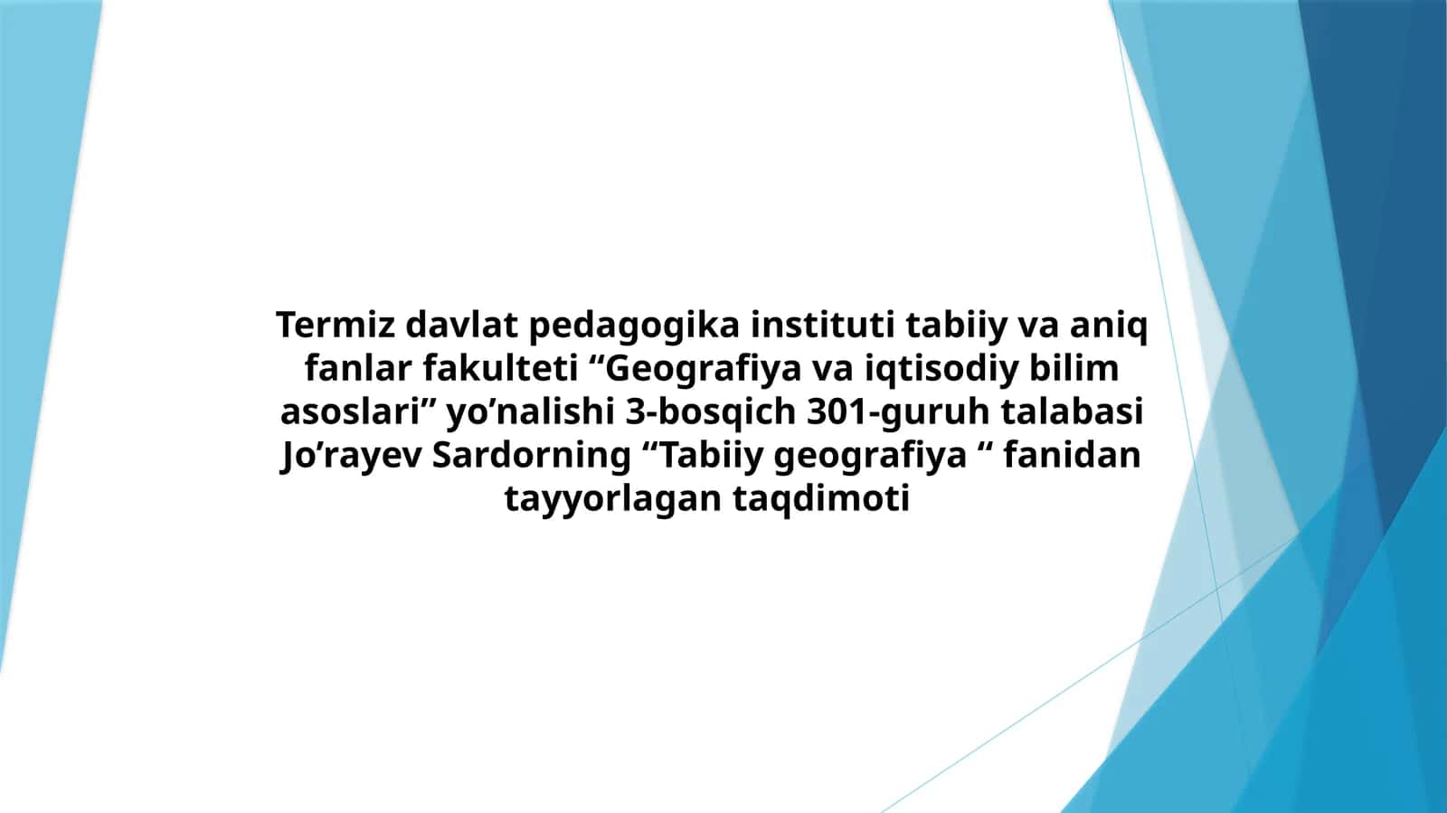 Tabiiygeografiya fanidan qozog‘iston pasttog‘larining geologik tuzilishi va foydali qazilmalari 1