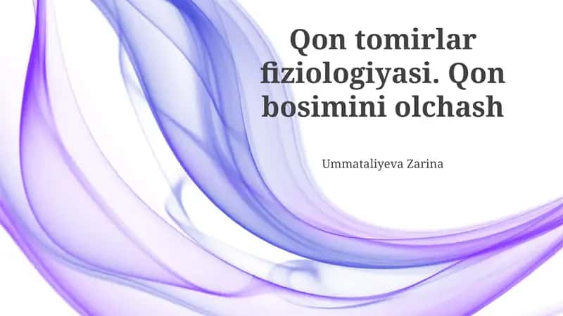Yurak-qon tomir fiziologiyasi 1