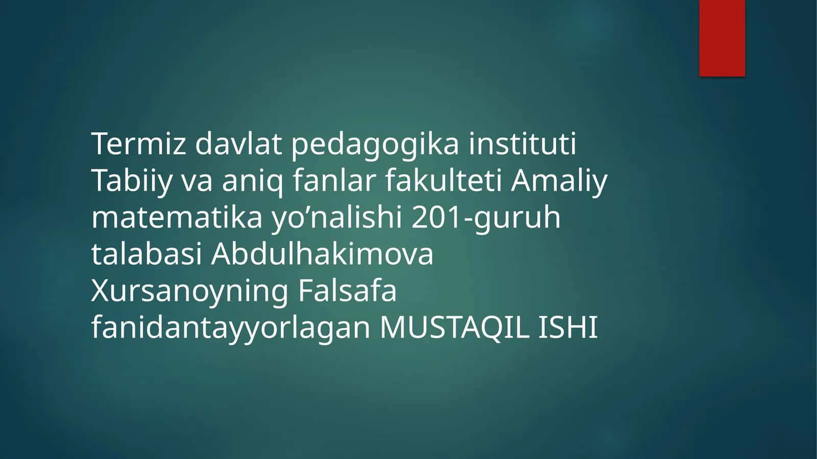 Tabiatshunoslikning falsafiy kontseptsiyalari 1