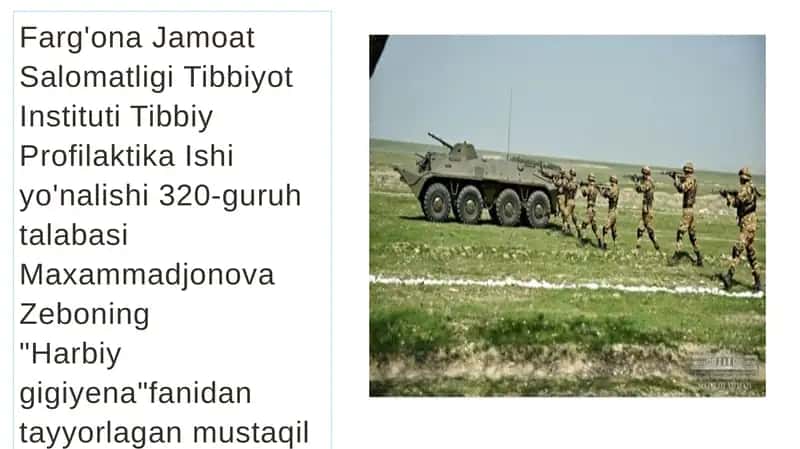 Harbiy gigiyena qoidalari 1