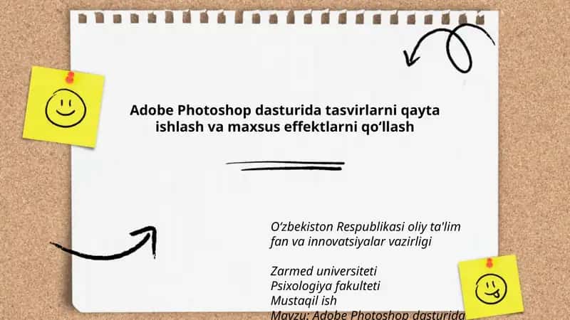 Adobe Photoshop dasturida tasvirlarni qayta ishlash va maxsus effektlarni qo‘llash 1