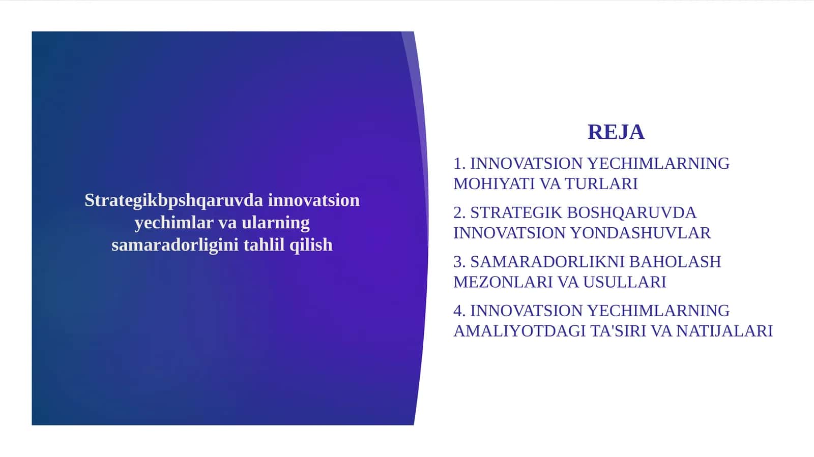 Strategikbpshqaruvda innovatsion yechimlar va ular 1