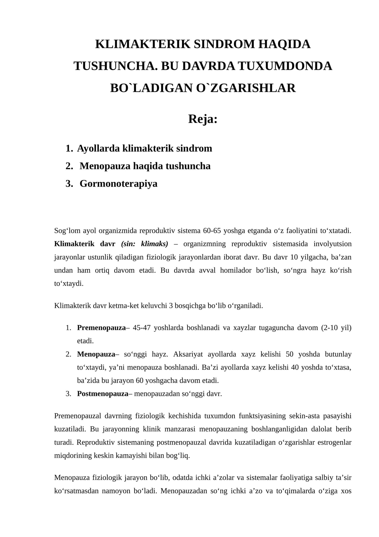 Klimakterik sindrom haqida tushuncha 1