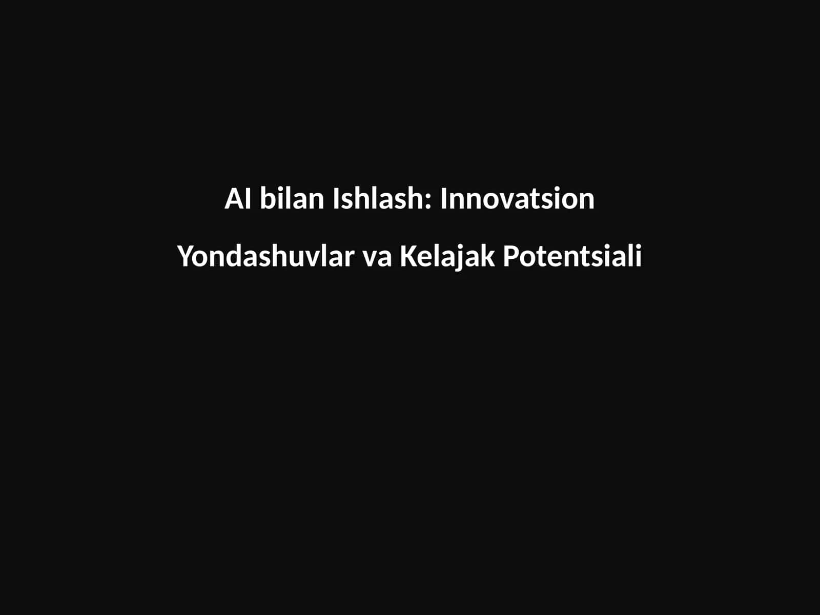 AI bilan ishlash 1