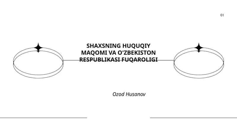 Shaxsning Huquqiy Maqomi va O'zbekiston Respublikasi Fuqaroligi 1