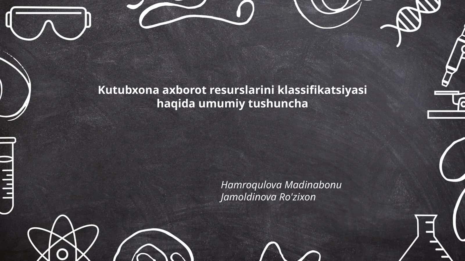 Kutubxona axborot resurslarini tasniflash maqsadlari 1