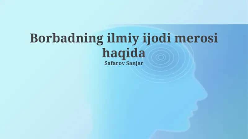 Borbadning musiqiy nazariyasi va amaliyoti 1