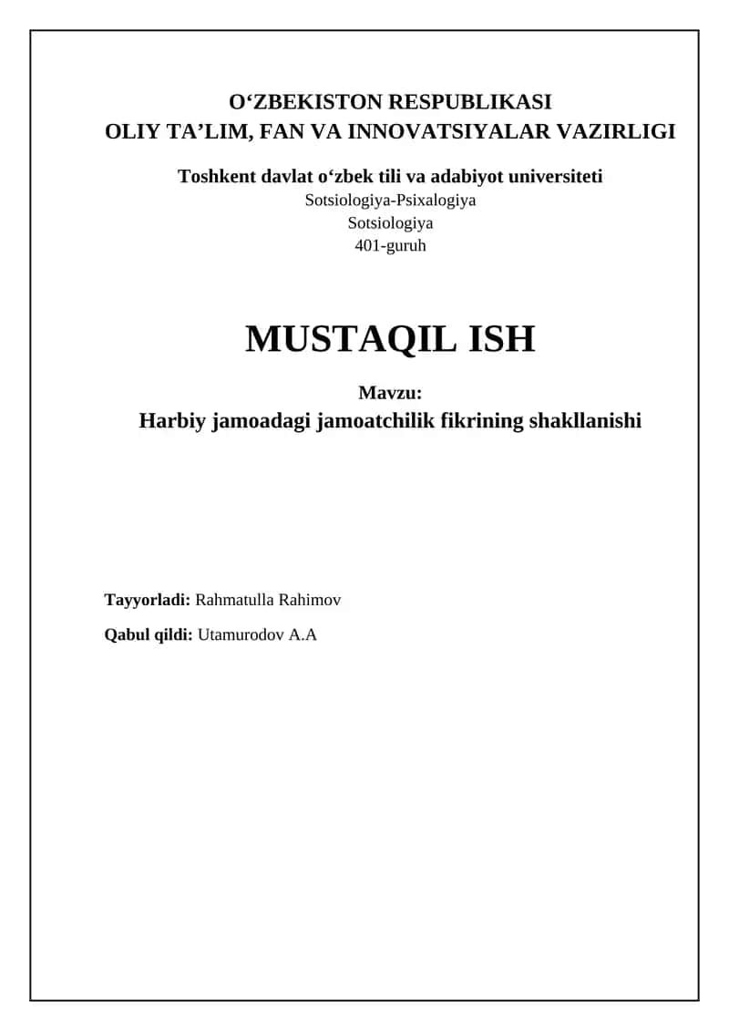 Jamoada jamoatchilik fikrining shakllanish omillari 1