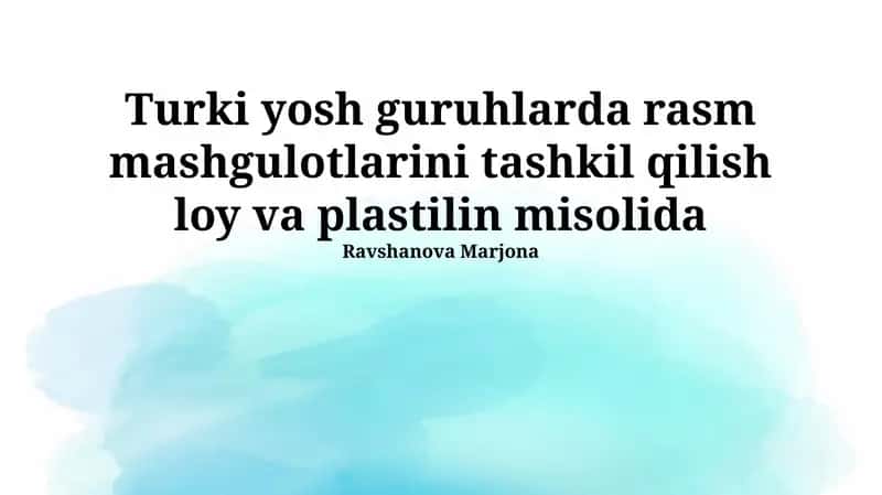 Loy va plastilin bilan ishlash bo'yicha xavfsizlik va texnika qoidalari 1