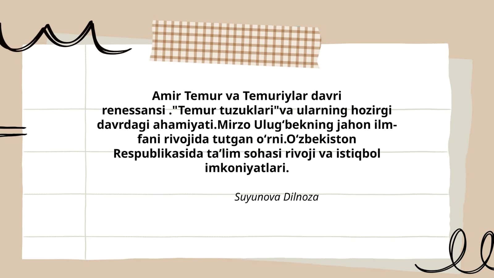 Amir Temur va Temuriylar davri renessansi 1