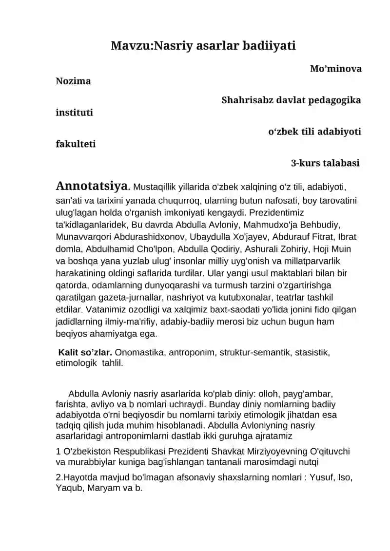 Nasriy asarlar badiiyati