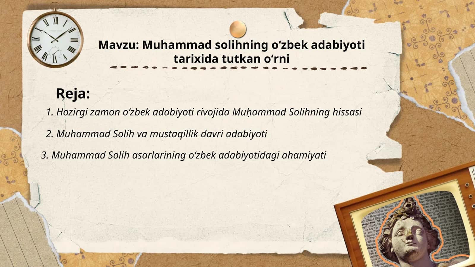 Muhammad solihning oʻzbek adabiyoti tarixida tutkan oʻrni 1