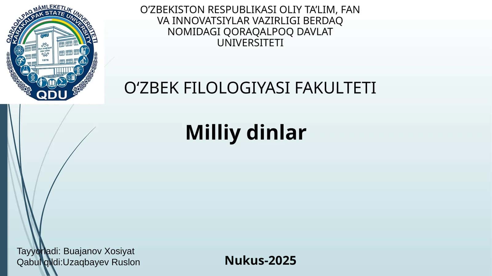 Milliy dinlar 1