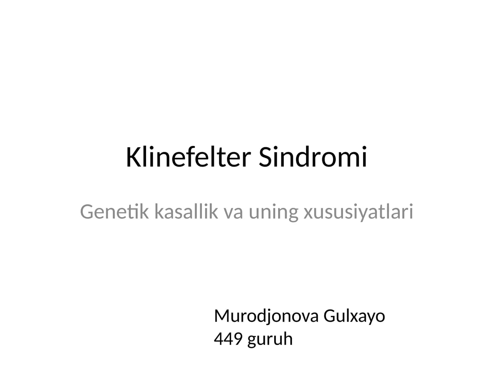 Klinefelter Sindromi 1
