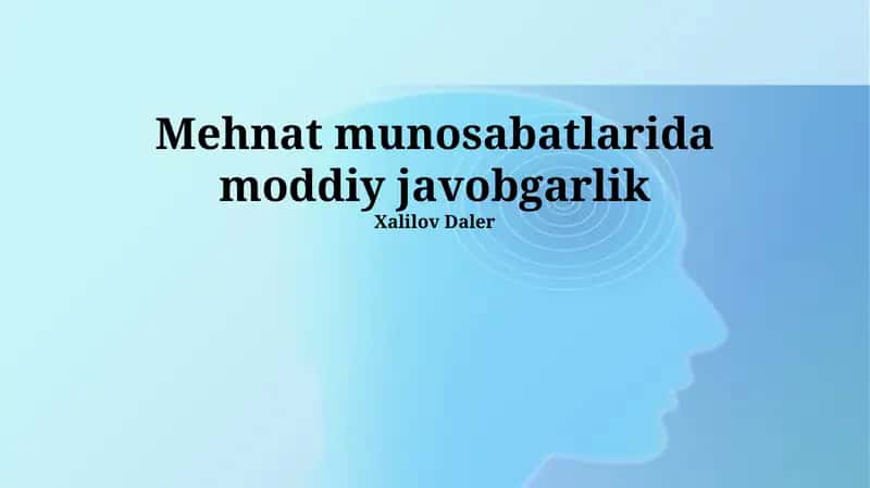 Moddiy javobgarlik tushunchasi va asoslari 1