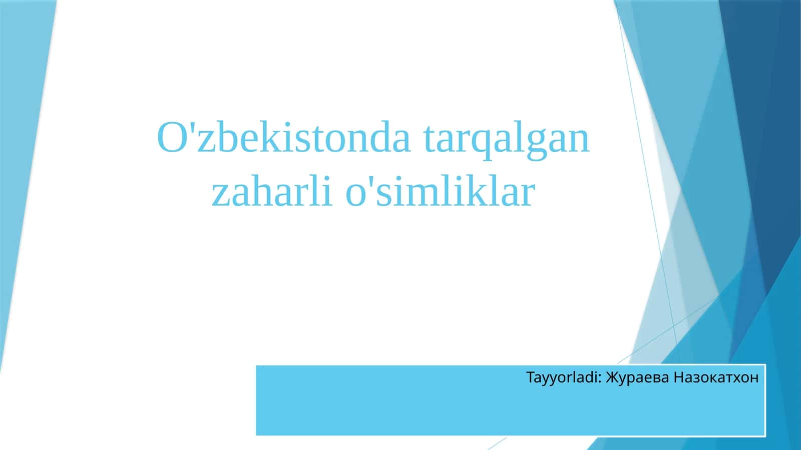 O'zbekistondagi tarqalgan zaharlio'simliklar 1