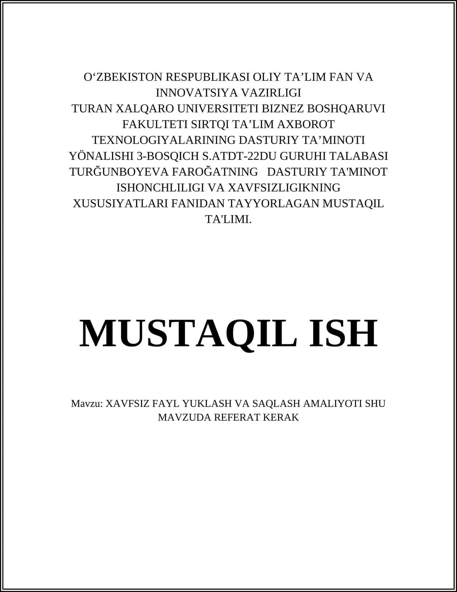 XAVFSIZ FAYL YUKLASH VA SAQLASH AMALIYOTI 1