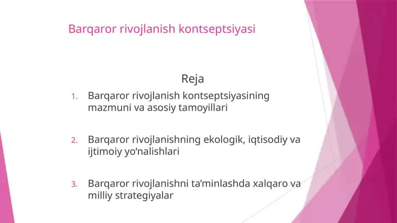 Barqaror rivojlanish konseptsiyasi 1