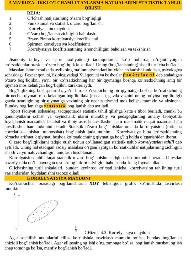 IKKI O’LCHAMLI TANLANMA NATIJALARINI STATISTIK TAHLIL QILISH 1