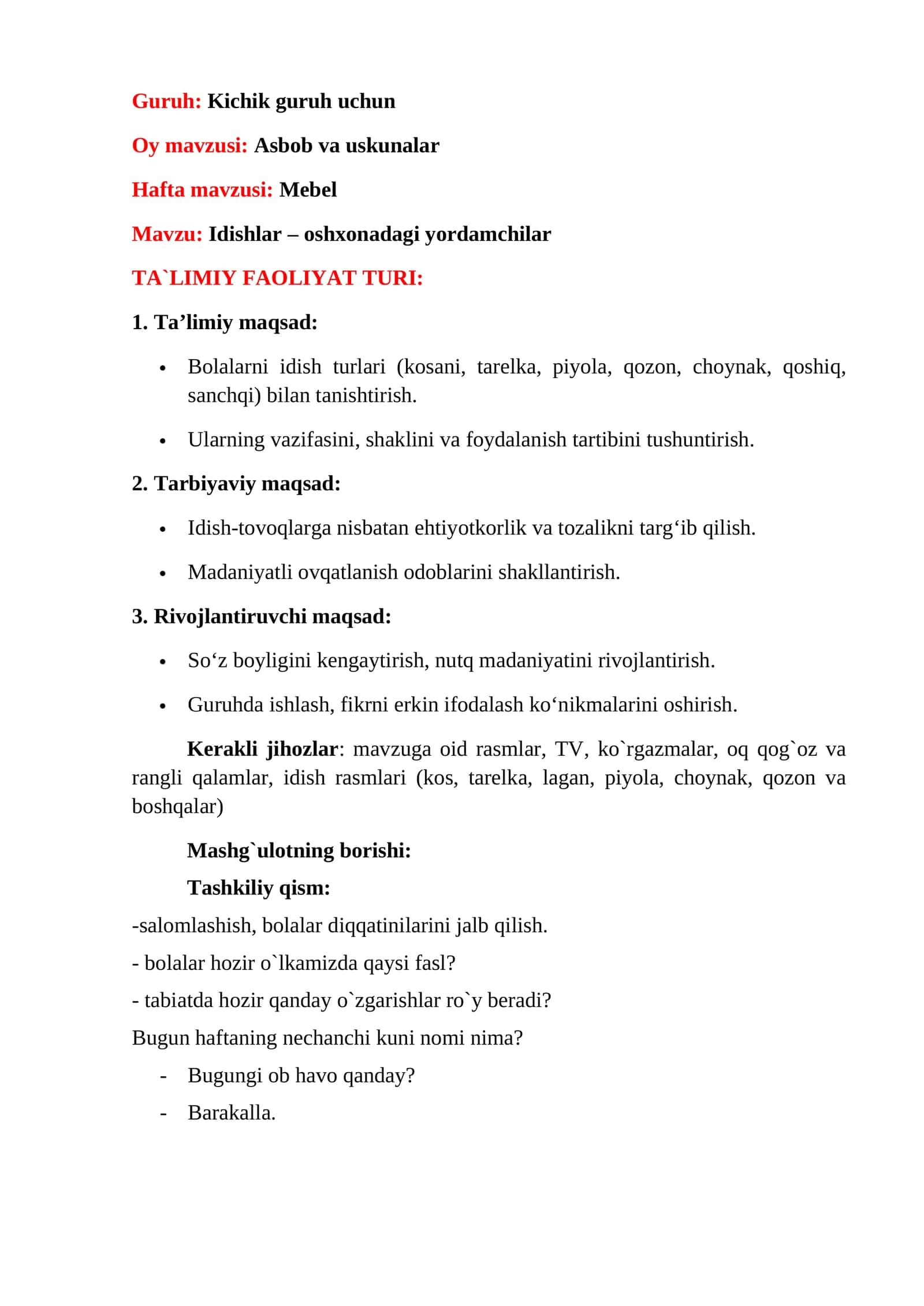 Idishlar – oshxonadagi yordamchilar 1