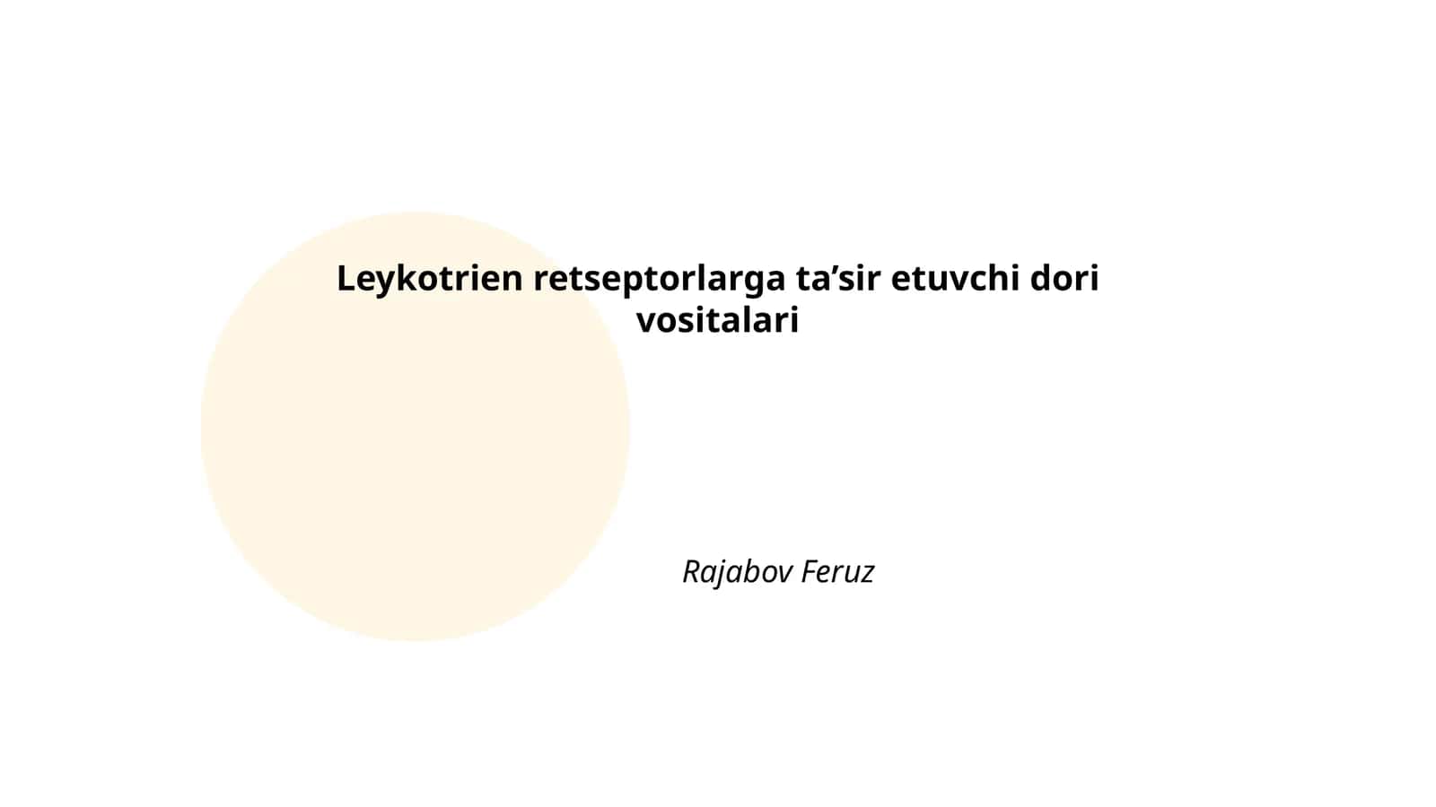 Leykotrien retseptorlarga ta'sir etuvchi dori vositalari 1