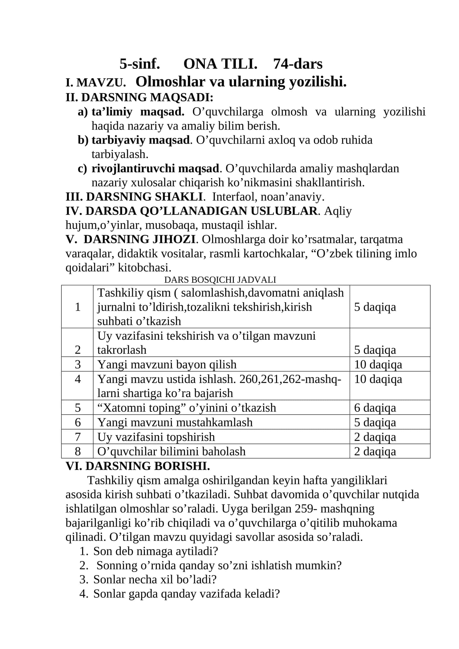 MAVZU. Olmoshlar va ularning yozilishi 1