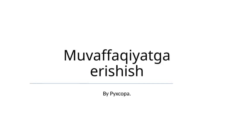 Muvaffaqiyatga erishish 1