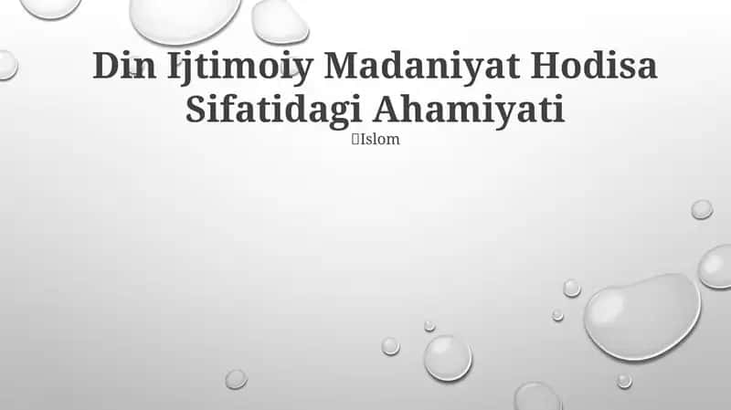 Din Ijtimoiy Madaniyat 1