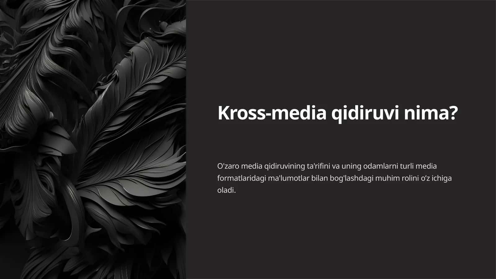 Kross-media qidiruvi. O'zaro media qidiruv: chegaralarni o'rganish 1