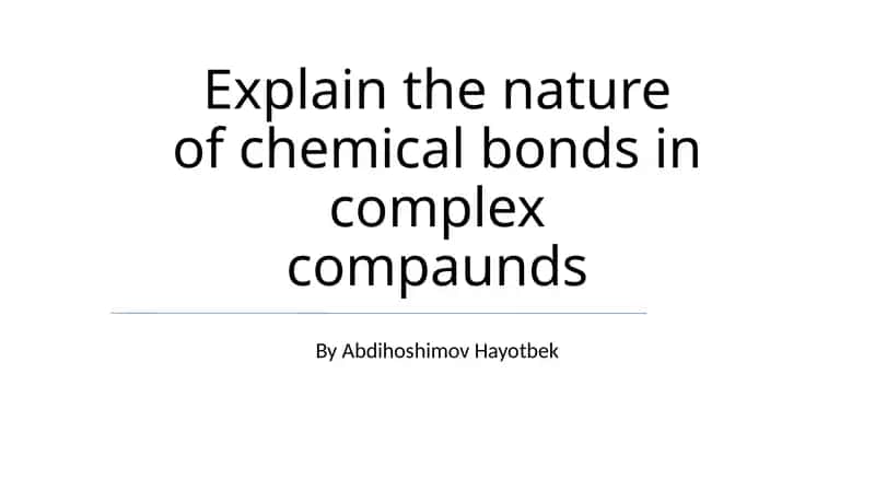 Influence of Bonding on Properties 1