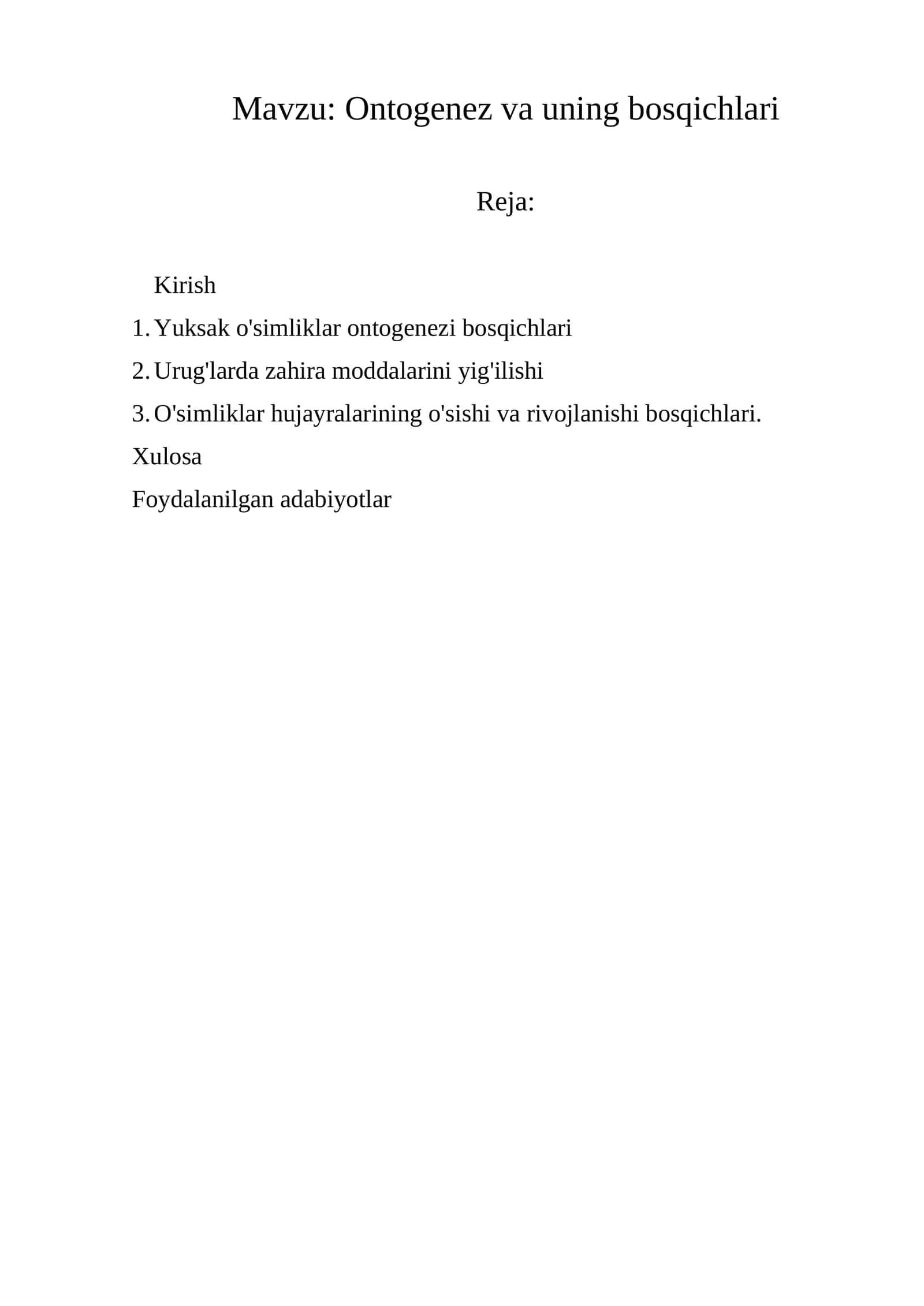 Ontogenez va uning bosqichlari 1