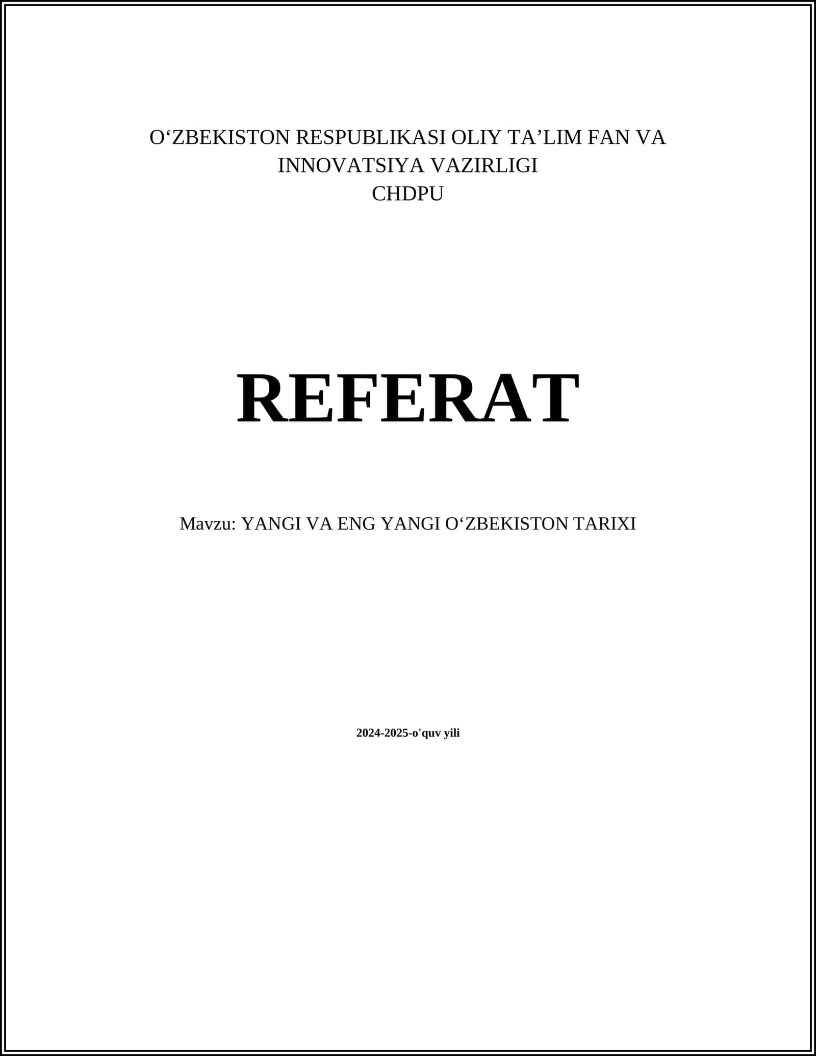 YANGI VA ENG YANGI OʻZBEKISTON TARIXI 1