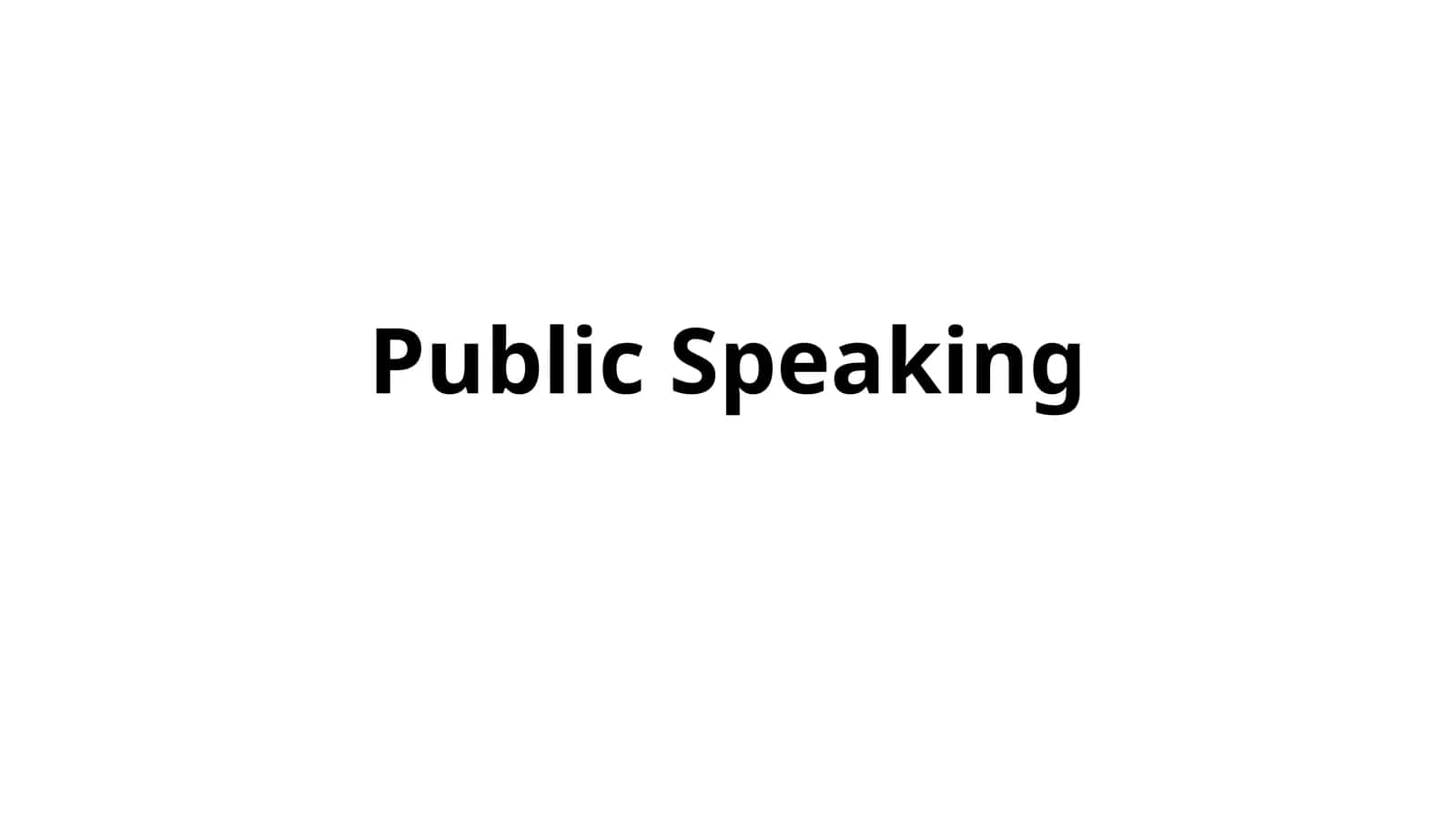 Public Speaking 1