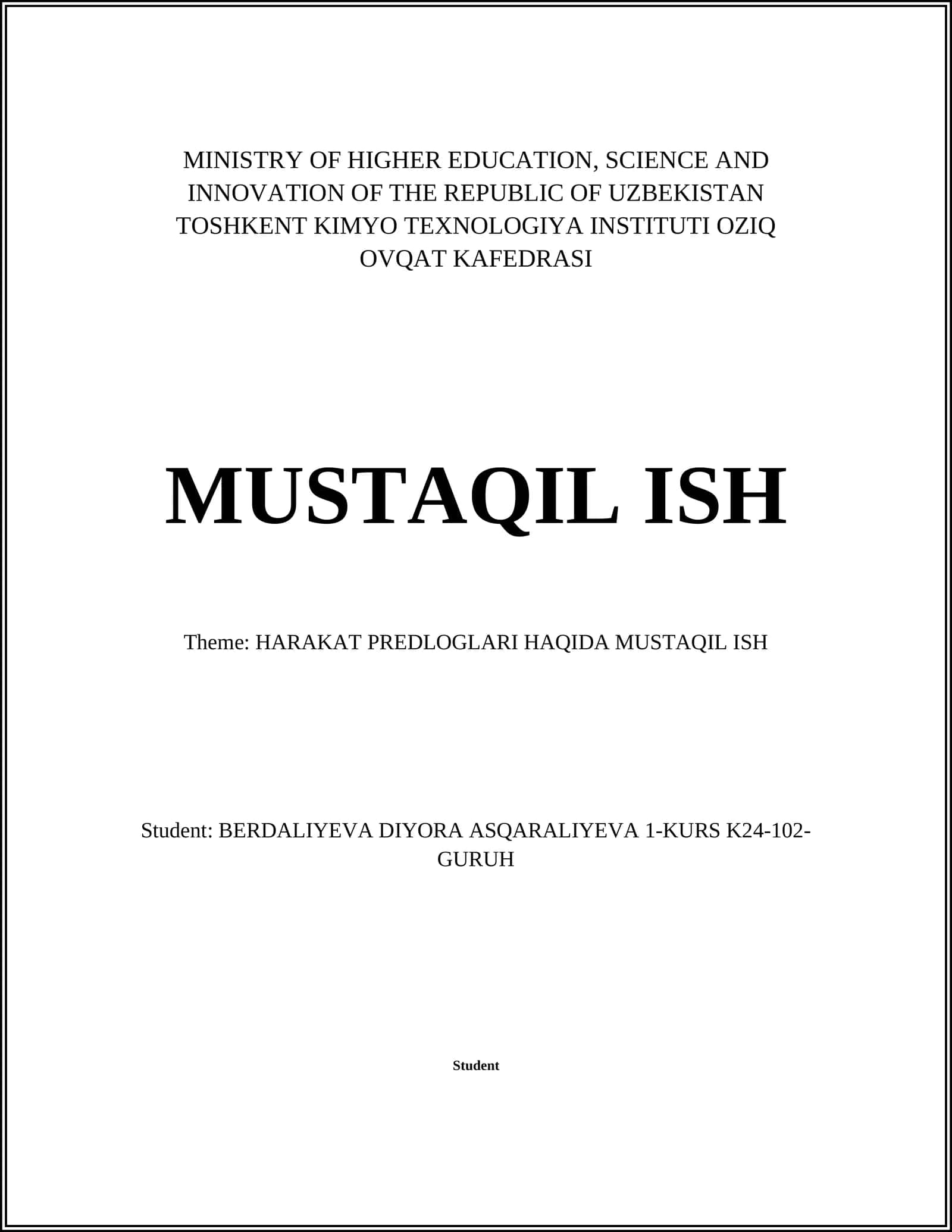 HARAKAT PREDLOGLARI HAQIDA MUSTAQIL ISH 1