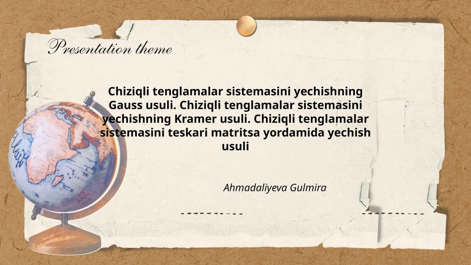 Chiziqli tenglamalar sistemlarini yechish usullari 1