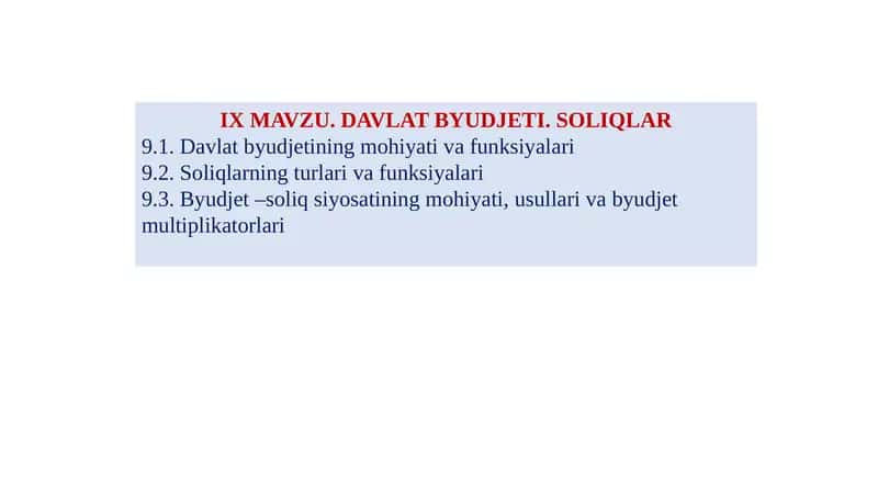 Davlat Byudjeti 1