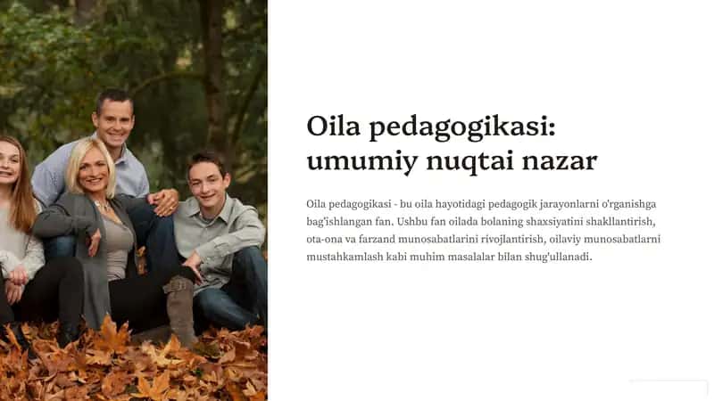 Oila pedagogikasi: umumiy nuqtai nazar 1
