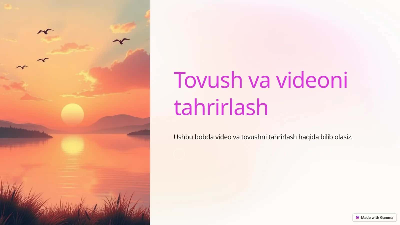 Video va tovushni tahrirlash 1
