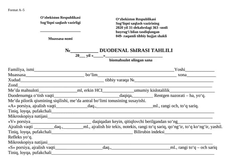 DUODENAL ShIRASI TAHLILI 1