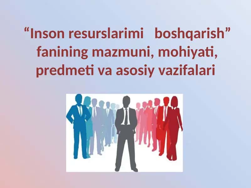 Personalni boshqarish 1