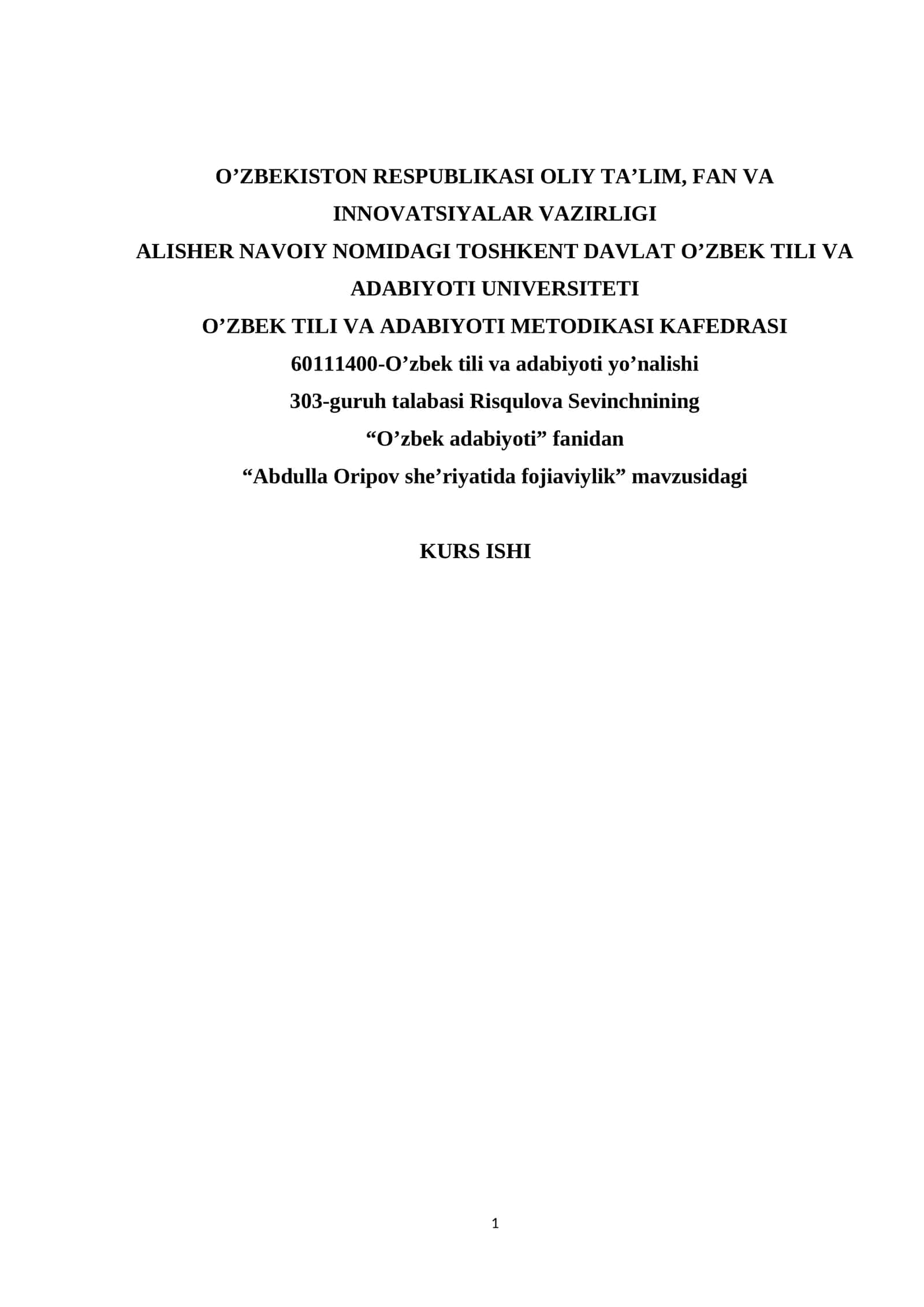 Abdulla Oripov she’riyatida fojiaviylik 1