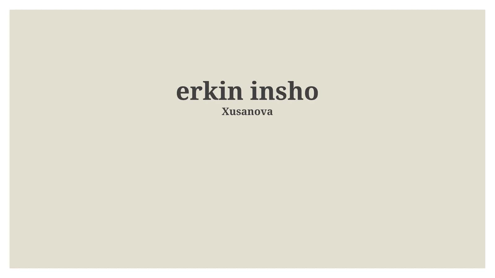 Erkin Iroda: Ta'rif va Muammolar 1