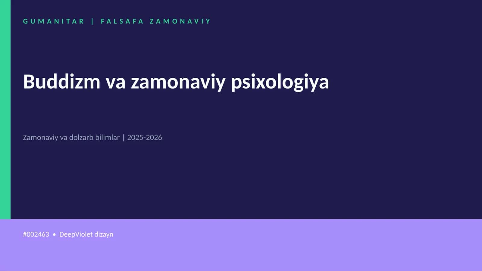 Buddizm va zamonaviy psixologiya 1