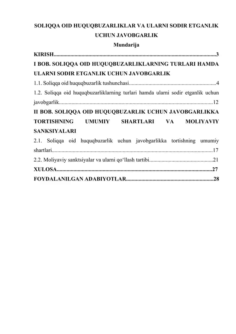 SOLIQQA OID HUQUQBUZARLIKLAR VA ULARNI SODIR ETGANLIK UCHUN JAVOBGARLIK 1