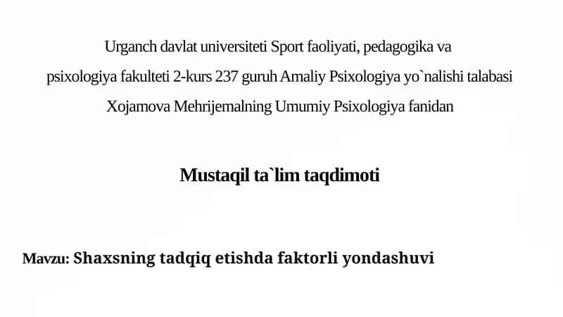 Mustaqil ta'lim taqdimoti 1
