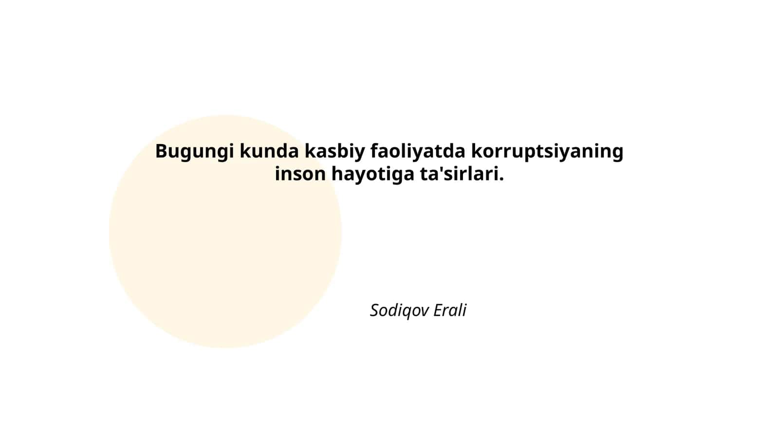 Bugungi kunda kasbiy faoliyatda korruptsiyaning inson hayotiga ta'sirlari 1