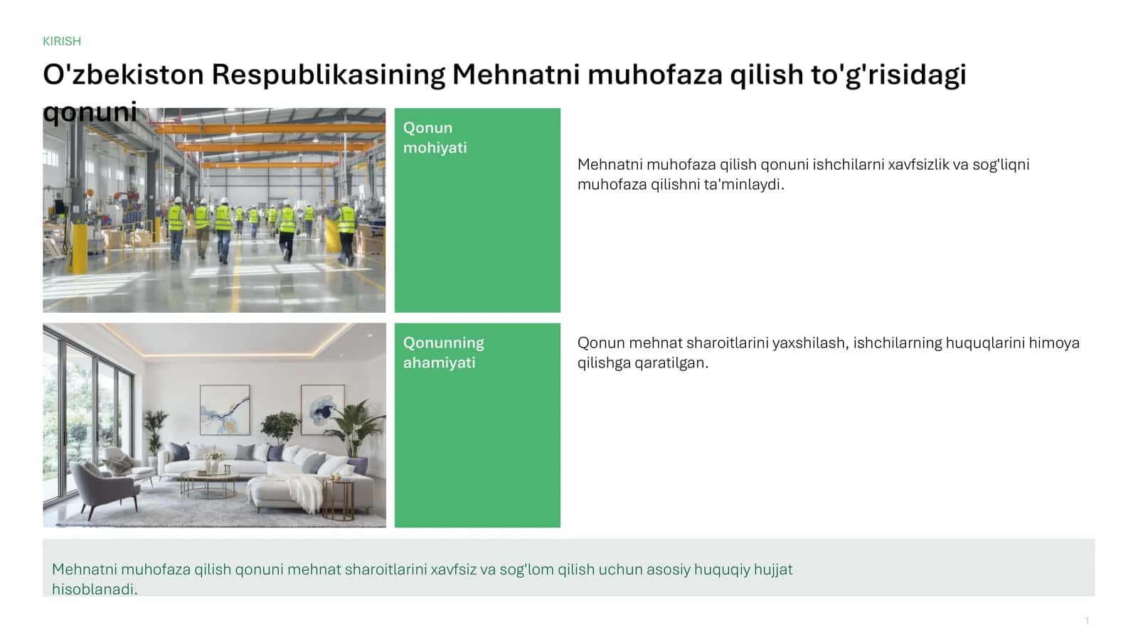 O'zbekiston Respublikasining Mehnatni muhofaza qilish to'g'risidagi qonuni 1