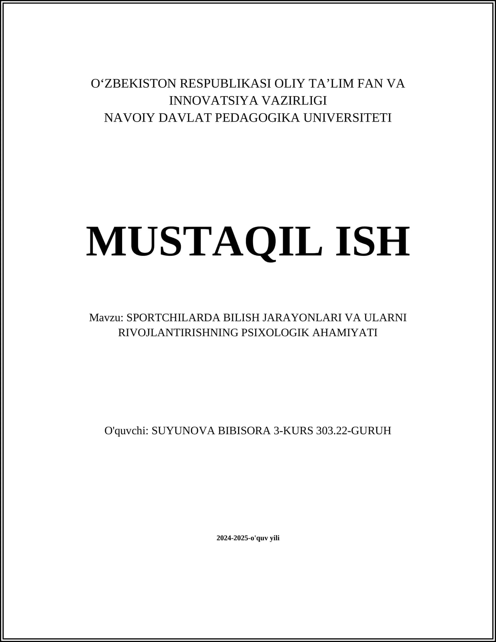 SPORTCHILARDA BILISH JARAYONLARI VA ULARNI RIVOJLANTIRISHNING PSIXOLOGIK AHAMIYATI 1