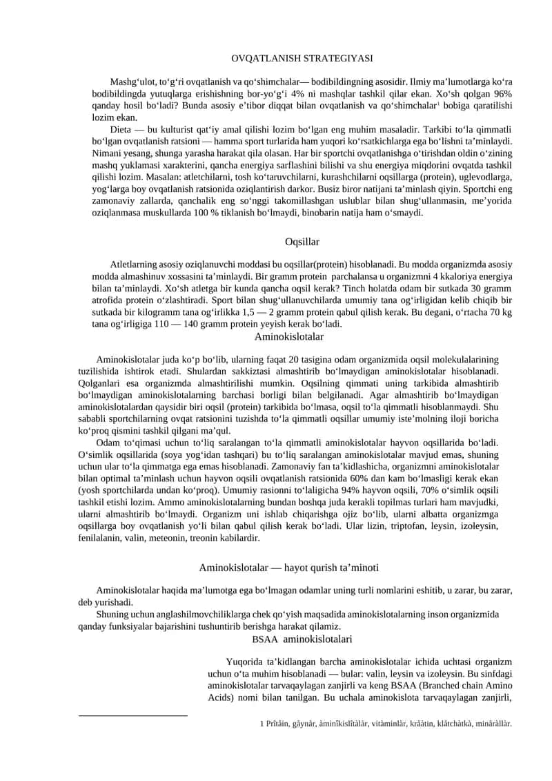 OVQATLANISH STRATEGIYASI 1